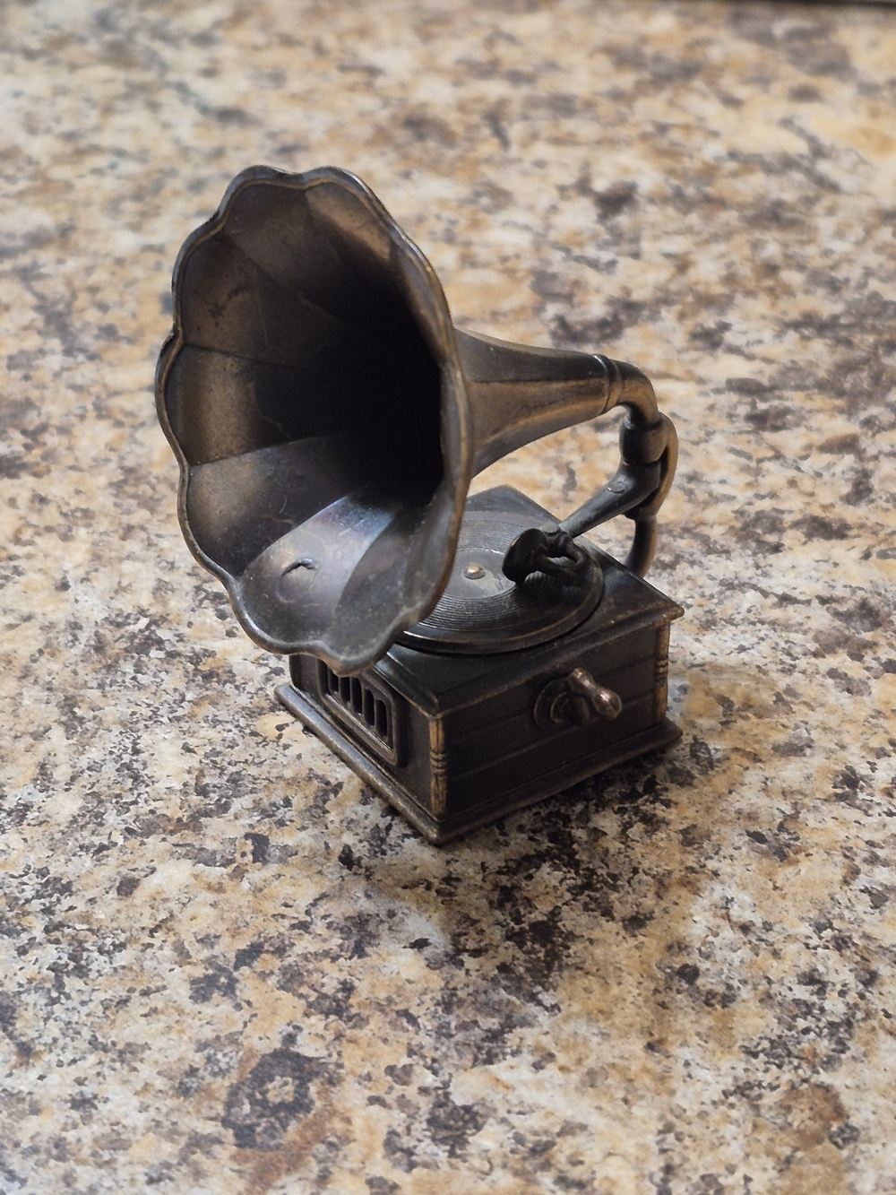 Antique/Vintage- 925 Sterling Silver Gramophone Figurine & Pencil Charpner